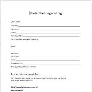 Mietaufhebungsvertrag Pdf Word – ZFCZBQ