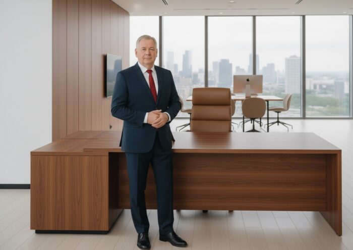 Hans-Peter Seefelder stehend in einem Büro